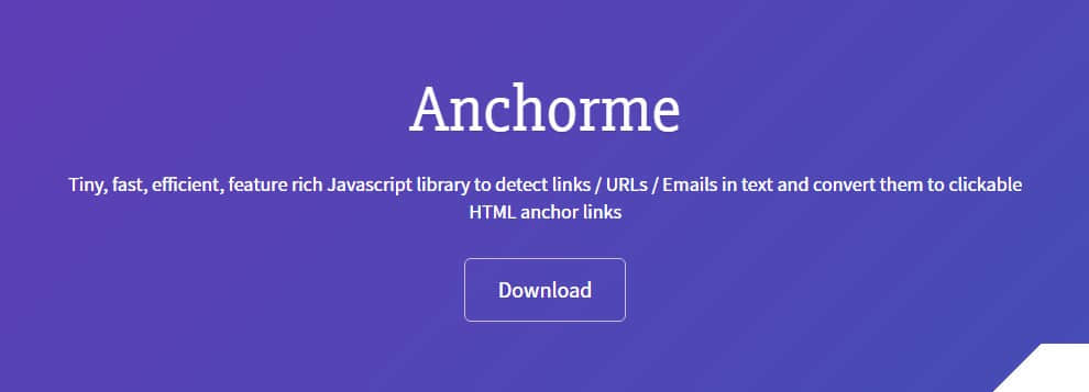 framework js anchorme