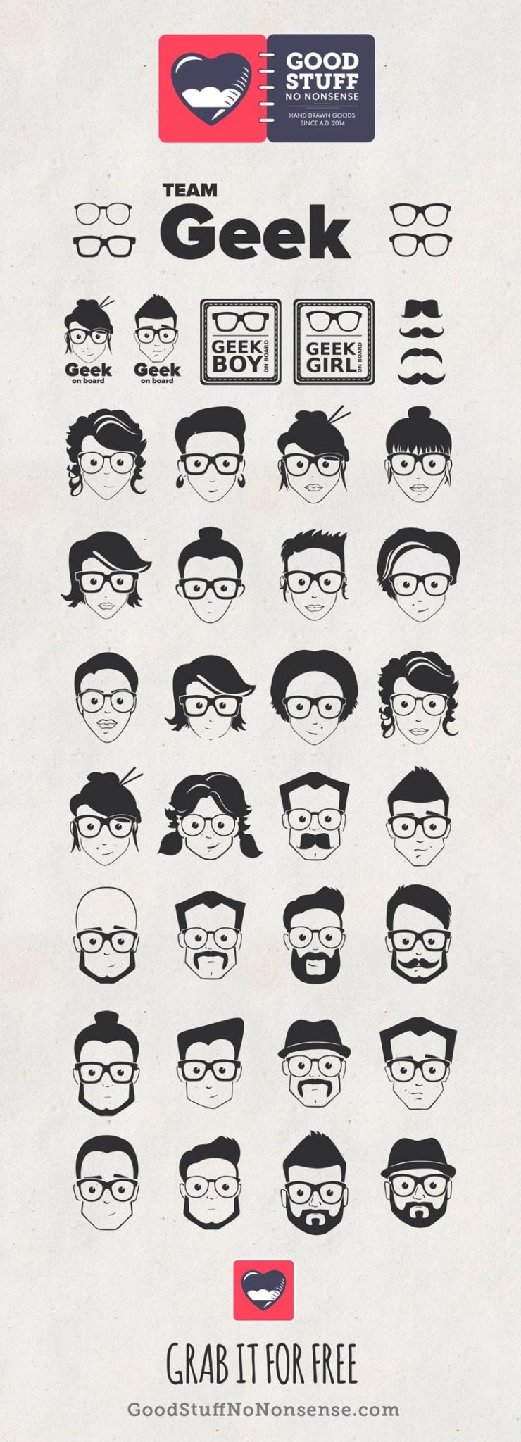 ícones gratuitos para baixar de rostos nerds