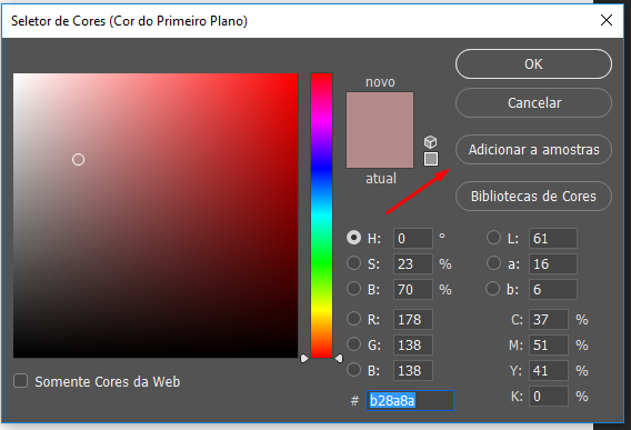 funcionalidade de cores no photoshop