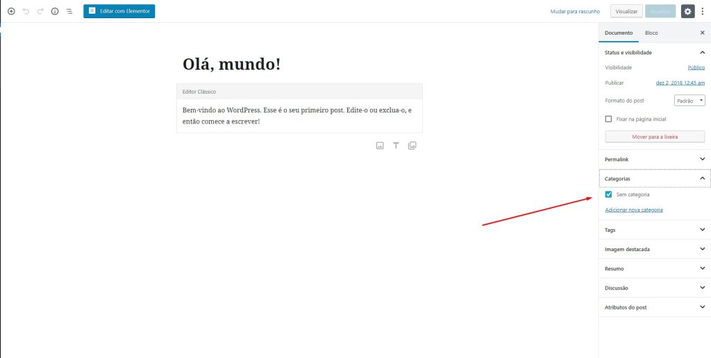 Como renomear a categoria padrão do wordpress