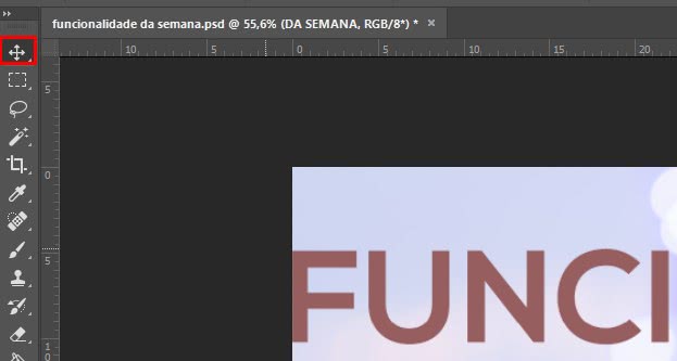 Localização ferramenta de mover no photoshop