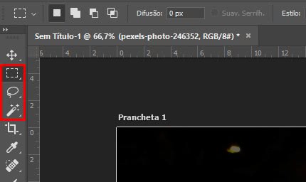 Localização ferramenta de seleção no photoshop