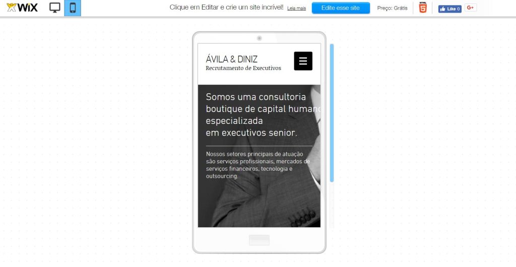 criar site responsivo no wix