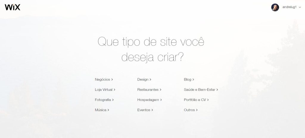 Criar site gratuito no Wix