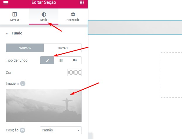 Imagem de fundo no elementor